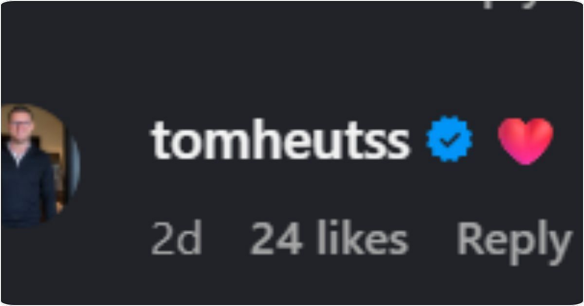 Victoria Verstappen's partner, Tom Heuts, reacted to her post - Image @victoriaverstappen via Instagram
